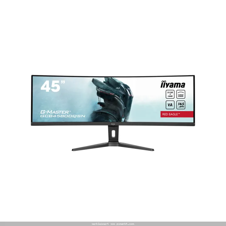 Iiyama GCB4580DQSN-B1 Gaming Monitor 44.5? Curved Dual QHD VA, 165 Hz, 0.8 ms MPRT, USB-Hub, USB-C (DP 90W), RJ45, Adaptiv Sync