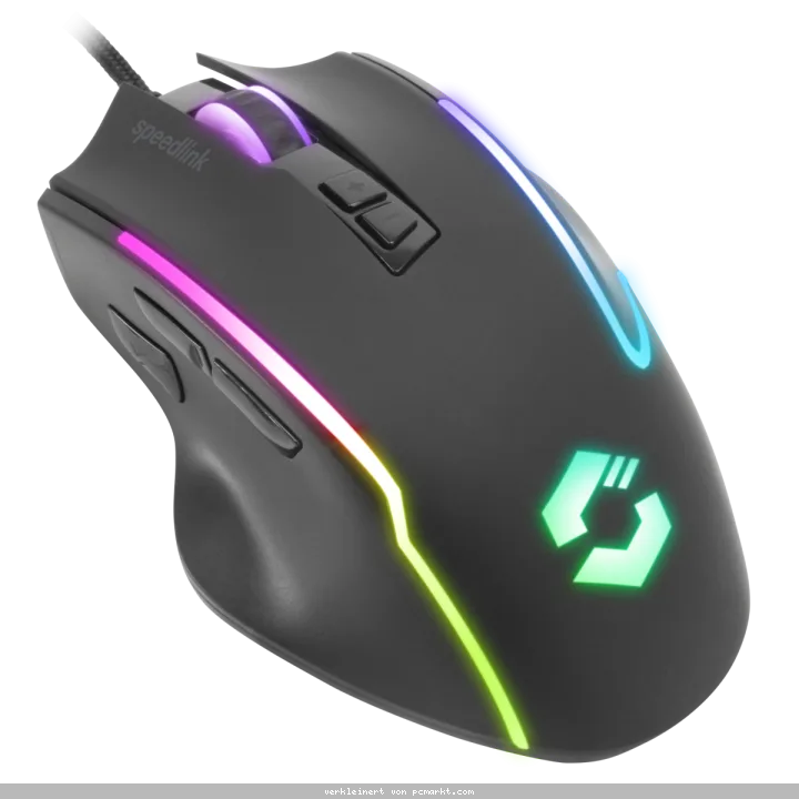 Speedlink DECUS NX RGB Gaming Maus, schwarz gummiert