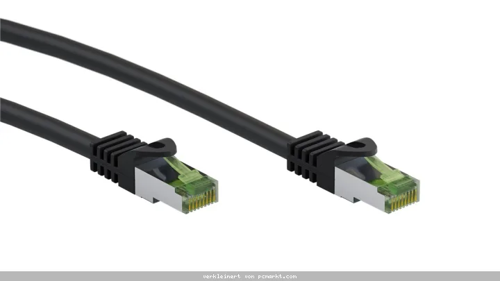 Goobay GHMT-zertifiziertes CAT 8.1 0,25m Patchkabel, S/FTP (PiMF), schwarz
