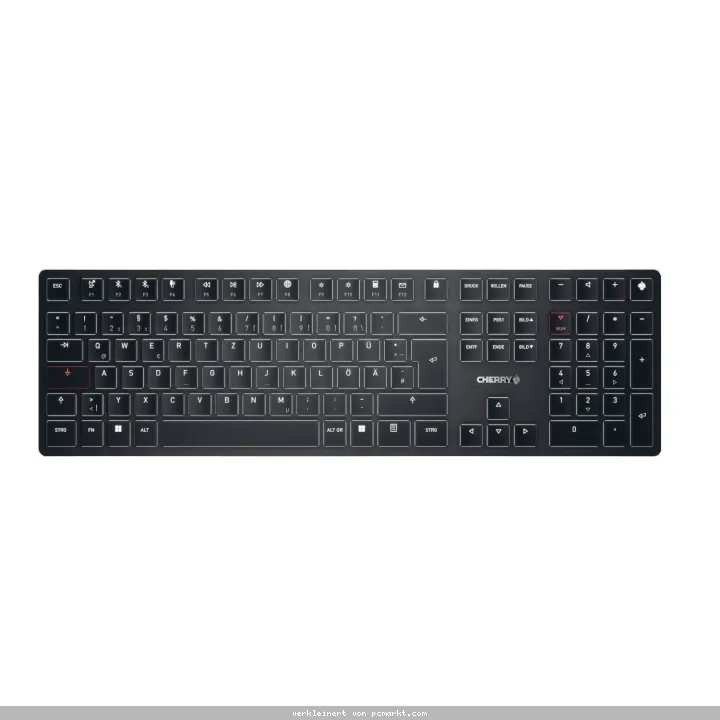 CHERRY KW X ULP, Ultraflache mechanische Tastatur, Kabellos Multi-Device-Tastatur für max. 4 Geräte, CHERRY MX Ultra Low Profile Switche