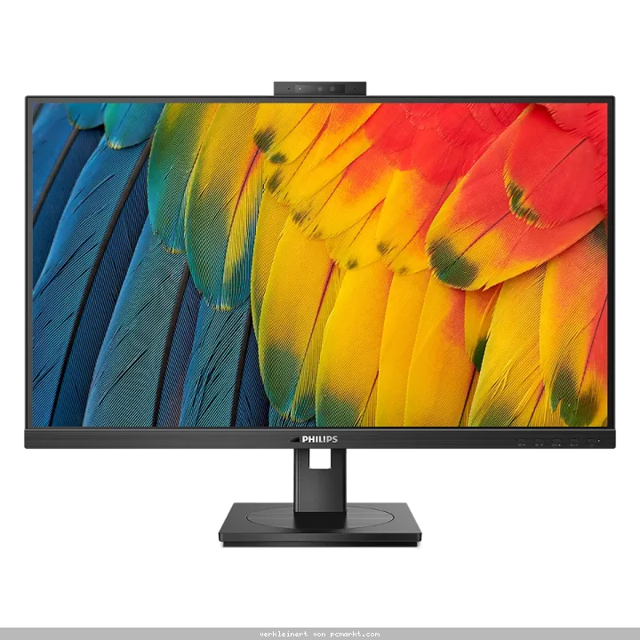 Philips 27B1U5601H 27 Zoll QHD Monitor, 5 MP Webcam, höhenverstellbar, Lautsprecher (2560x1440, 75 Hz, HDMI, DisplayPort, USB-C, RJ45, USB Hub) sch