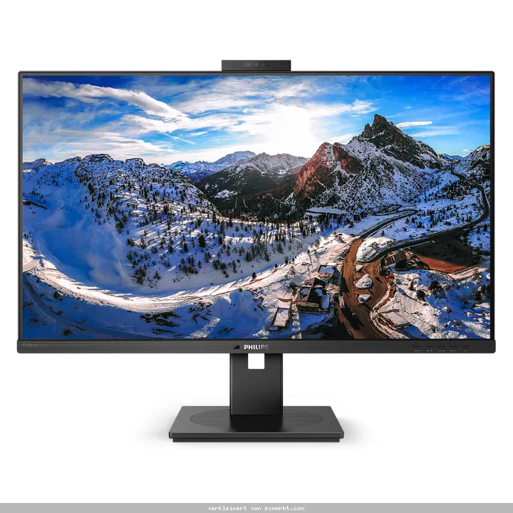 Philips 326P1H 32 Zoll QHD USB-C Docking Monitor, Webcam, höhenverstellbar (2560x1440, 75 Hz, HDMI, DisplayPort, USB-C, USB Hub) schwarz