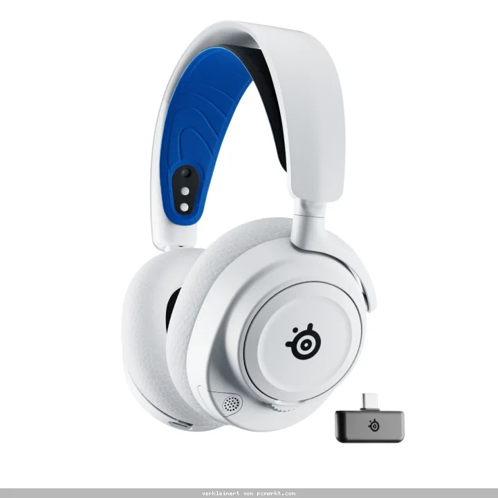 SteelSeries Arctis Nova 7P Wireless Gaming Headset weiß - kabelloses Gaming Headset mit Multi-System-Kompatibilität und 38 Std. Akkulaufzeit