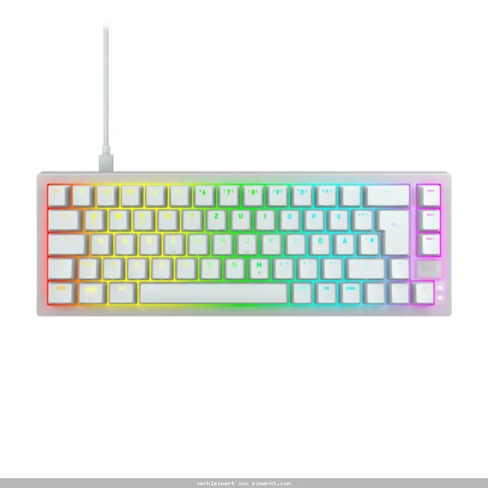 CHERRY XTRFY K5V2 Mechanische Gaming-Tastatur im 65 %-Format Kabelgebunden, DE-Layout, CHERRY MX2A Red-Switches, LED-Strip-Technologie