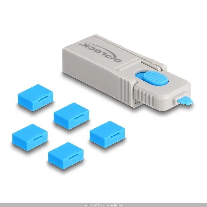 Delock USB Port Blocker Set für USB Typ-A Buchse 5 Stück + Verschlusswerkzeug