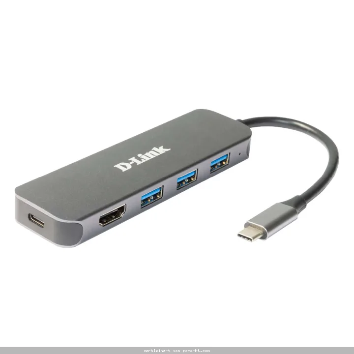 D-Link DUB-2333 USB-Hub mit HDMI und Ladefunktion 1x USB-C mit PD, 3x USB-A 3.0, 1x HDMI 1.4