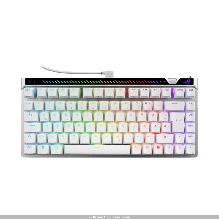 ASUS ROG Strix Falchion Ace 75 HE White Gaming Tastatur - kabelgebundene Gaming Tastatur mit ROG HFX V2 Switches, 8.000 Hz Abtastrate