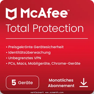 McAfee Total Protection [5 Geräte - 1 Monat] - Abonnement mit wiederkehrender Zahlung