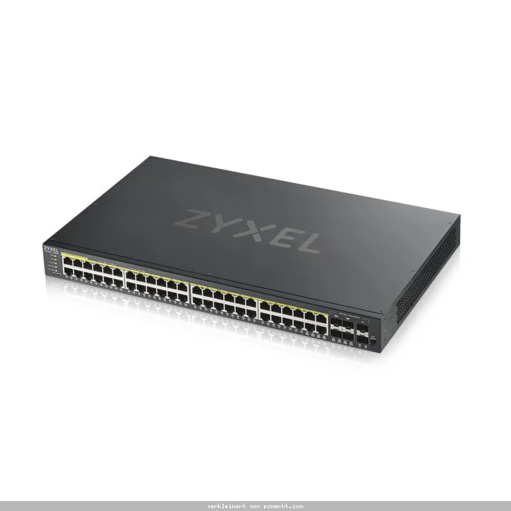 Zyxel GS1920-48HP V2 Smart Managed Switch 44x Gigabit Ethernet und 4x GbE/SFP Combo (48x PoE+, max. 375 Watt), 2x 10 Gbit/s SFP+