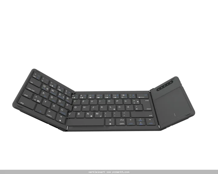 Samsung C&T Faltbare Bluetooth Tastatur mit Touchpad, Black QWERTZ-Layout, Bluetooth 5.0