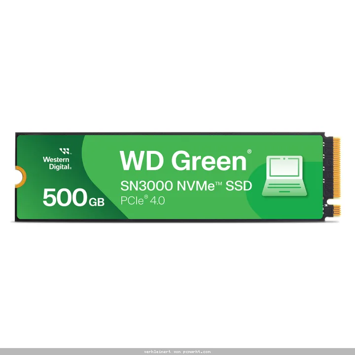 WD Green SN3000 SSD 500GB M.2 2280 PCIe Gen4 NVMe Internes Solid-State-Module