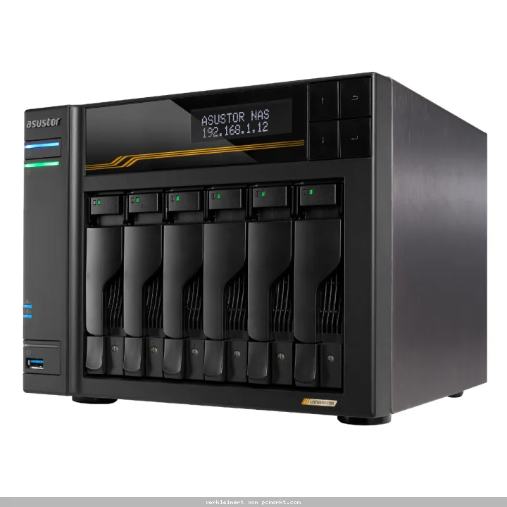 Asustor Lockerstor 6 Gen3 NAS 6-Bay AMD Ryzen V3C14 CPU, 16GB ECC DDR5 RAM, 0/6 HDD/SSD