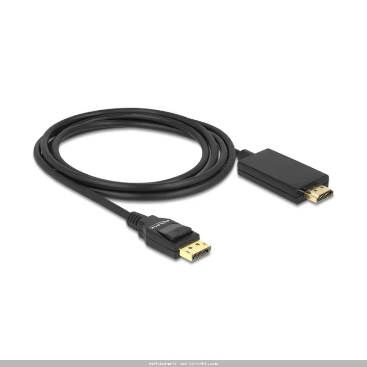 Delock Kabel DisplayPort 1.2 Stecker - High Speed HDMI-A Stecker Passiv 4K 30 Hz 2m schwarz