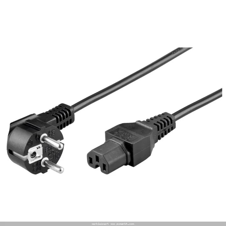 Goobay Warmgeräte Anschlusskabel, 2m, Schwarz