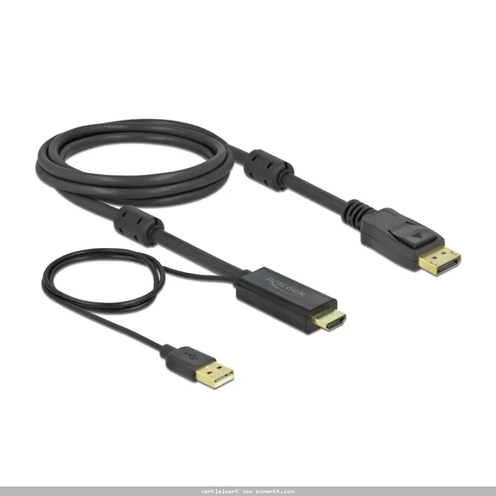 Delock HDMI zu DisplayPort Kabel 4K 30 Hz 2m