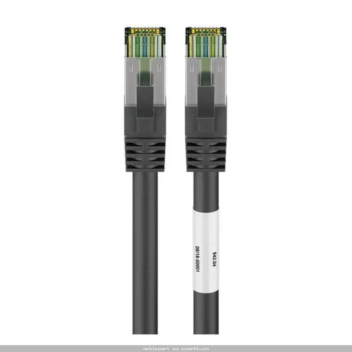 Goobay CAT 8.1 Patchkabel, S/FTP (PiMF), Schwarz, 1 m