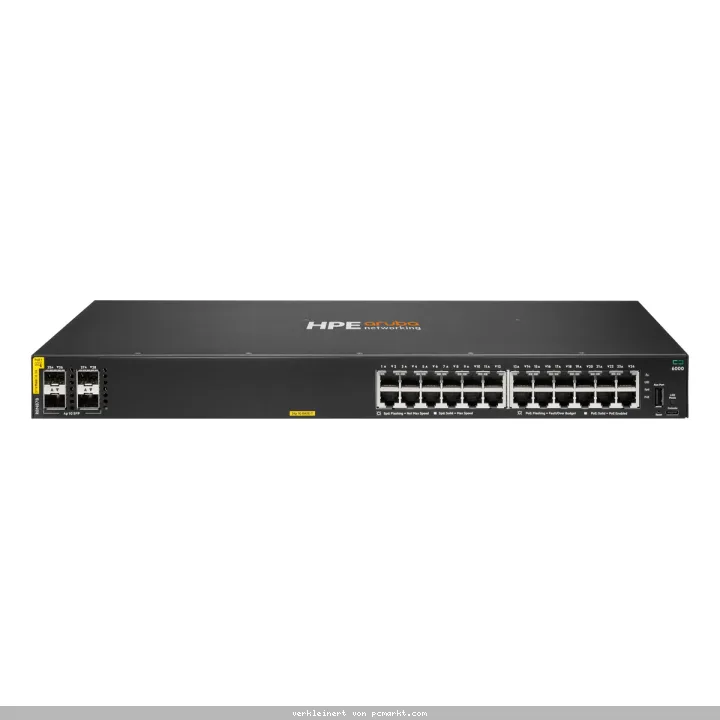 HPE Aruba Networking CX6000 Managed Switch (R8N87B) 24x 1G Ethernet, 4x 1G SFP, PoE/PoE+ 370W