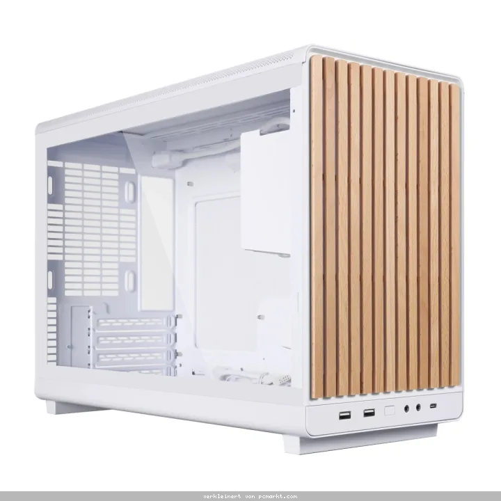Lian Li DAN Cases A3-mATX White TG Wood Edition | PC-Gehäuse