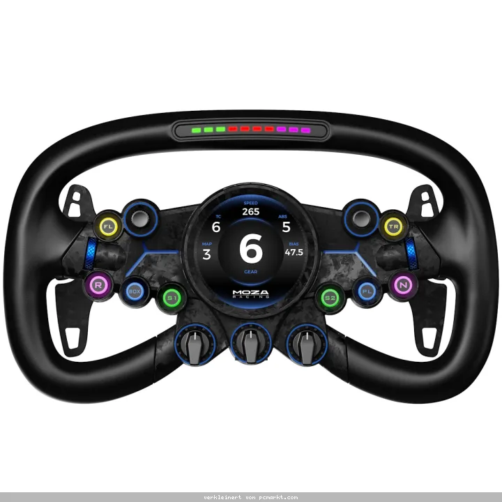 MOZA Vision GS Simracing Lenkrad Lenkrad für Racing-Simulatoren, Quad-Core-Prozessor, anpassbarer runder Touchscreen, aus Aluminium gefertigt