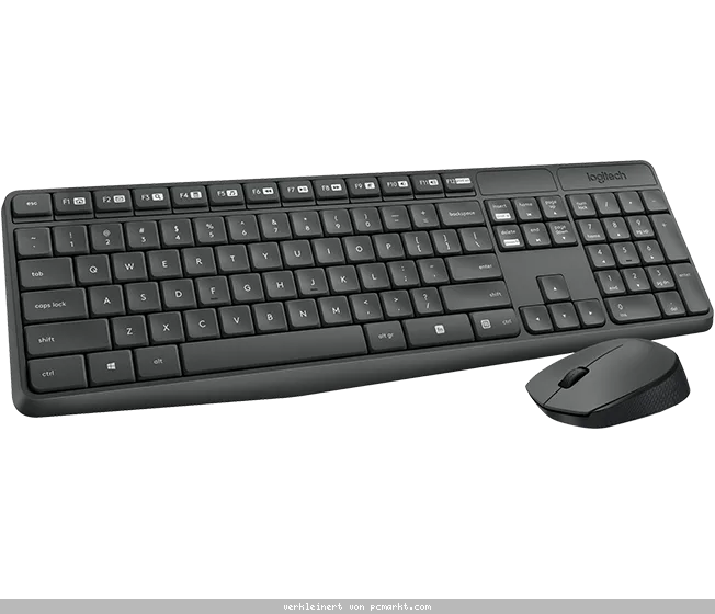 Logitech MK235 Desktopset, kabellos, DE-Layout Tastatur und Maus, AES-Verschlüsselung