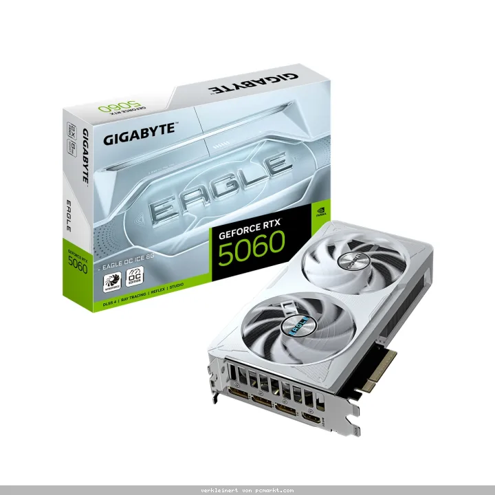 Gigabyte GeForce RTX 5060 8GB EAGLE OC ICE Grafikkarte - 8GB GDDR7, HDMI, 3x DP