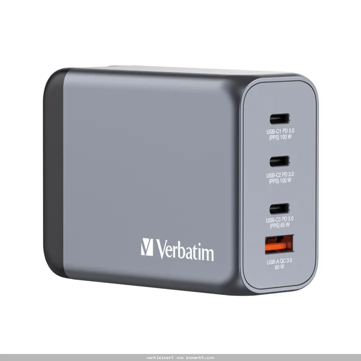 VERBATIM GNC-200 GaN Netzladegerät 4 Port 200W USB A/C