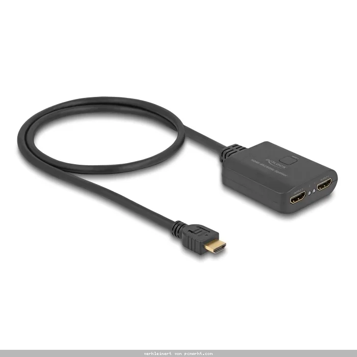 Delock HDMI Splitter 1 x HDMI in zu 2 x HDMI out 4K 60 Hz - mit Downscaler