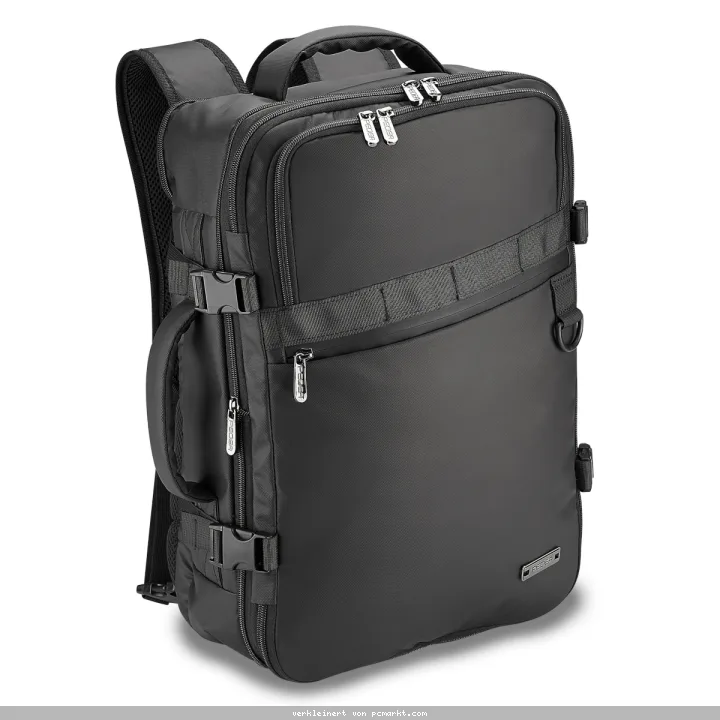 PEDEA NB-Rucksack 15,6 Zoll (39,6cm) "Clutch" Notebook-Rucksack mit Reisefach, schwarz
