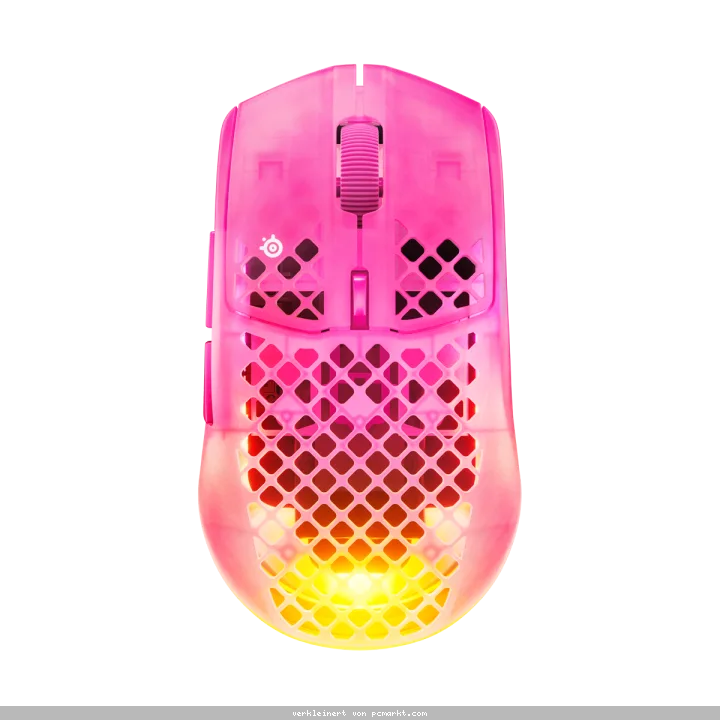 Steelseries Aerox 3 Gen 2 Magenta Gaming Maus kabellose, ultraleichte Gaming Maus mit 200 Stunden Akkulaufzeit und 26.000 dpi