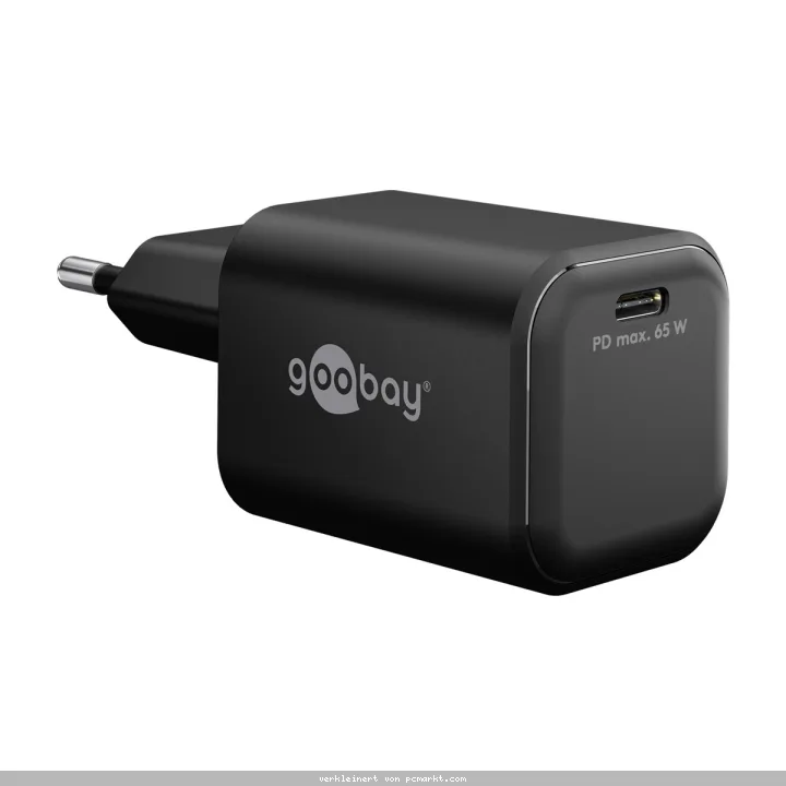 Goobay USB-C™ PD GaN Schnellladegerät Nano (65 W) schwarz
