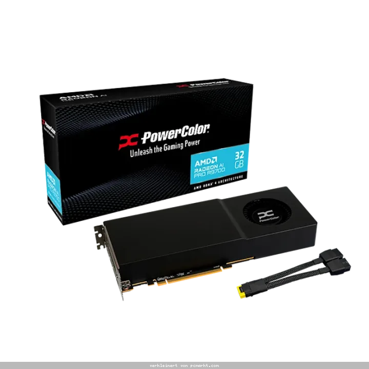 PowerColor Radeon AI PRO R9700 Grafikkarte - 32GB GDDR6, 4x DP