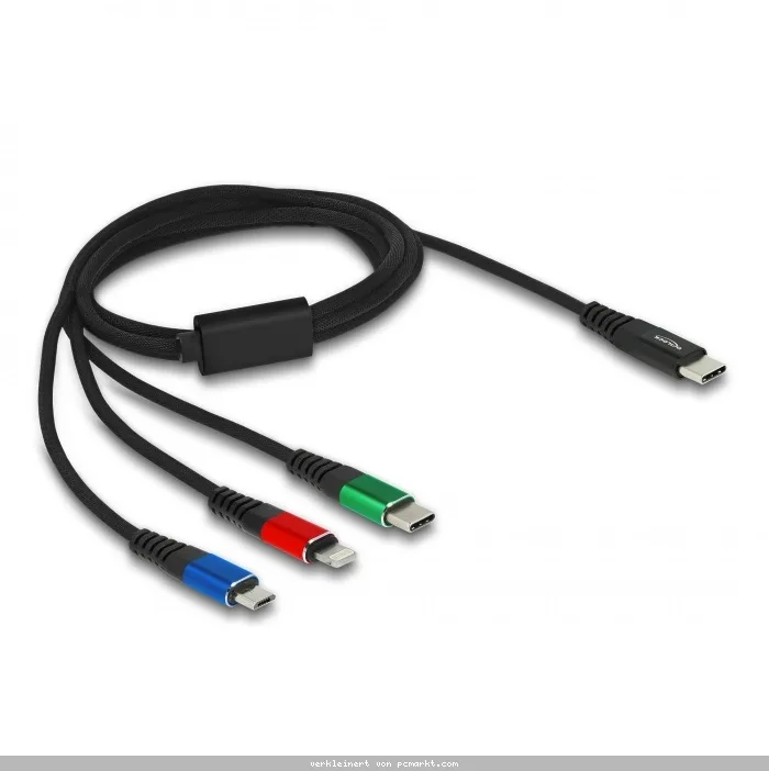Delock USB Ladekabel 3 in 1 USB Type-C™ zu Lightning™ / Micro USB / USB Type-C™ 1 m