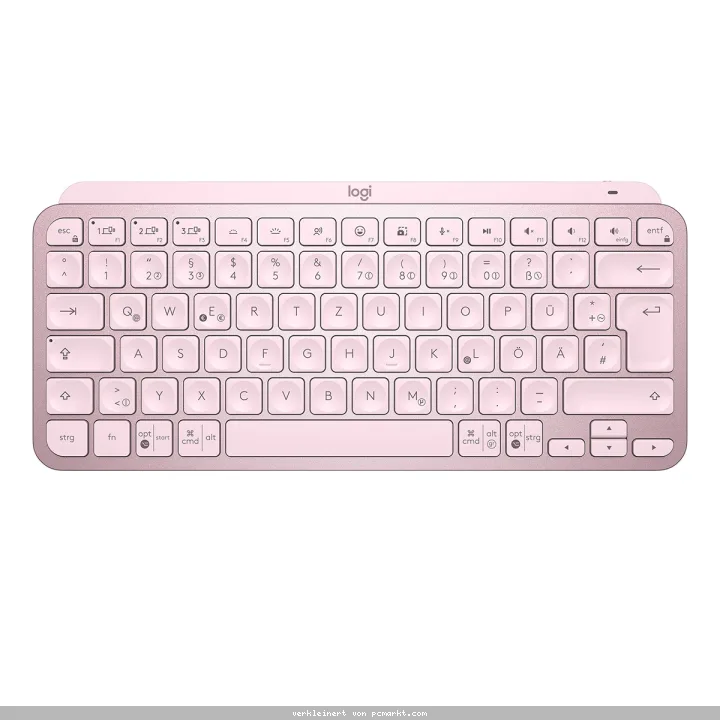 Logitech MX Keys Mini Minimalist Wireless Illuminated Keyboard, kabellose Bluetooth-Tastatur , rose