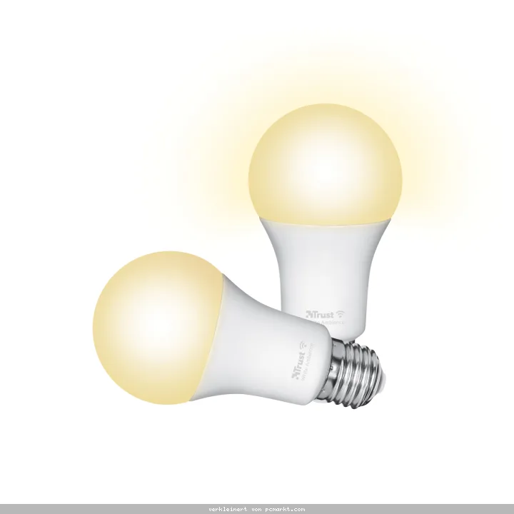 Trust E27 DUO-PACK LED CCT WI-FI Smarte WiFi LED-Lampe, Lichtstimmung weiß, Fassung E27, von Ihrem Smartphone/Tablet zu steuern