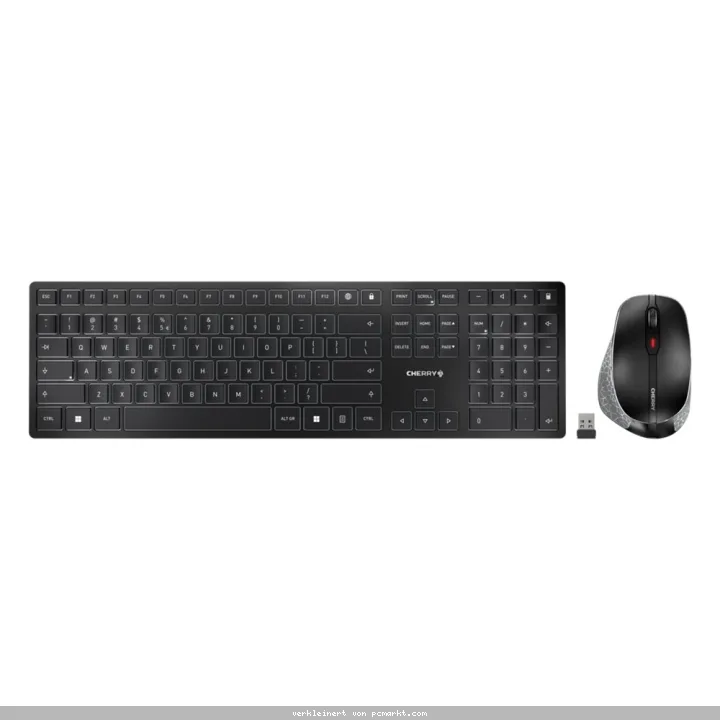 Cherry DW 9500 Slim, Kabelloses Maus/Tastatur-Set, Bluetooth und RF-Übertragung, Ergonomisches Design, QWERTZ-Layout
