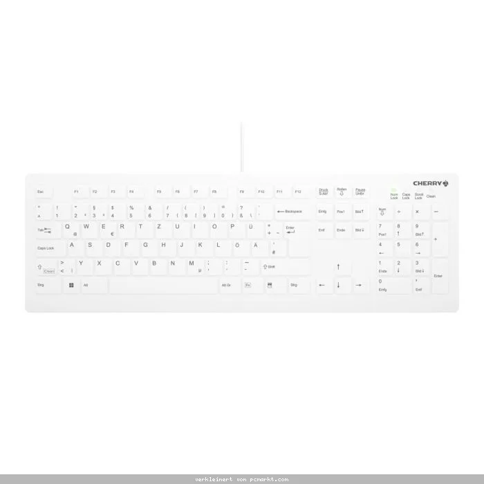Cherry Active Key AK-C8112 Medical Wireless Keyboard, Weiß Kabellose desinfizierbare Desktop-Hygienetastatur mit flachem Tastenprofil