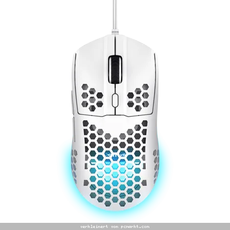 Trust Gaming GXT928W Helox Gaming Maus Federleichte Gaming-Maus mit pulsierender RGB-Beleuchtung für schnelle und flüssige Bewegungen, weiß