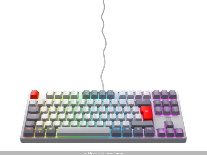 Cherry Xtrfy K4V2 RGB TKL, Mechanische Gamingtastatur Kabelgebunden, CHERRY MX2A RED Switches, RGB-Beleuchtung, Full-N-Key-Rollover und 1000 Hz Pollin