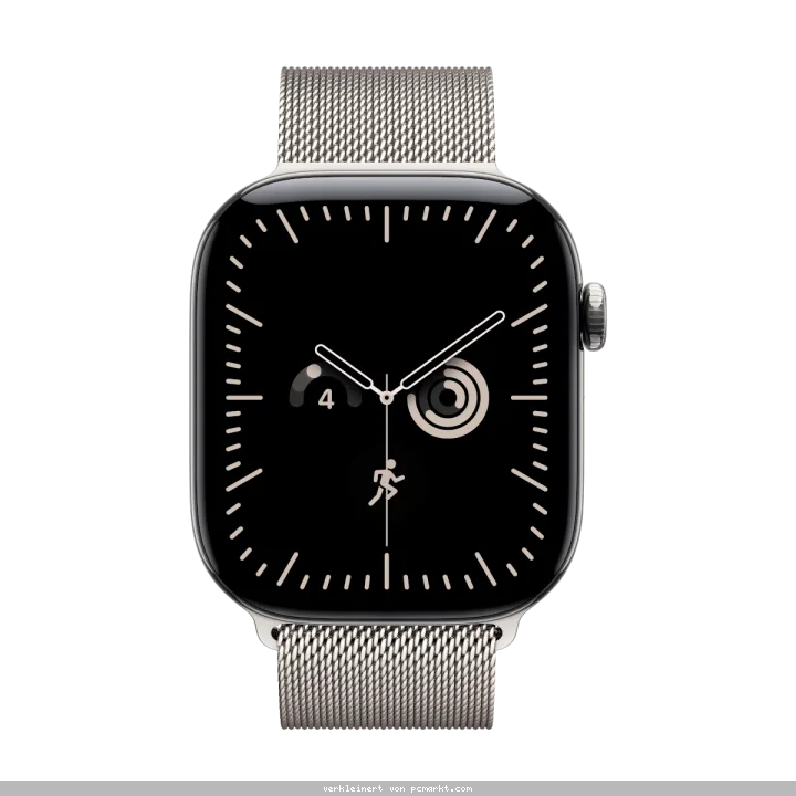 Apple Watch Series 12 Cellular 46mm - Natur Titan Case Natur Milanaise Armband - M/L