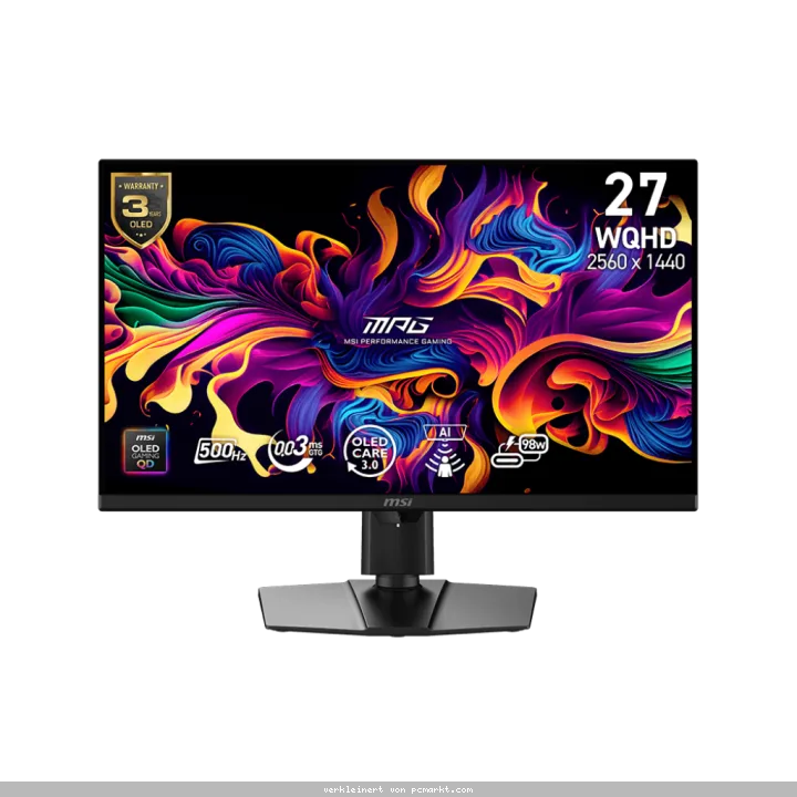 MSI MPG 271QRDE QD-OLED X50 - 500Hz, PD 98Watt OLED (QD-OLED), Quantum-Dot