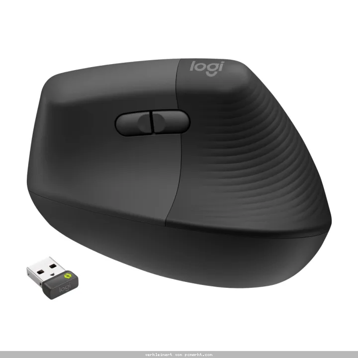 Mouse Logitech Wireless Lift for Business - Vertikale Maus Ergonomisch geformt, Für Linkshänder, Graphit