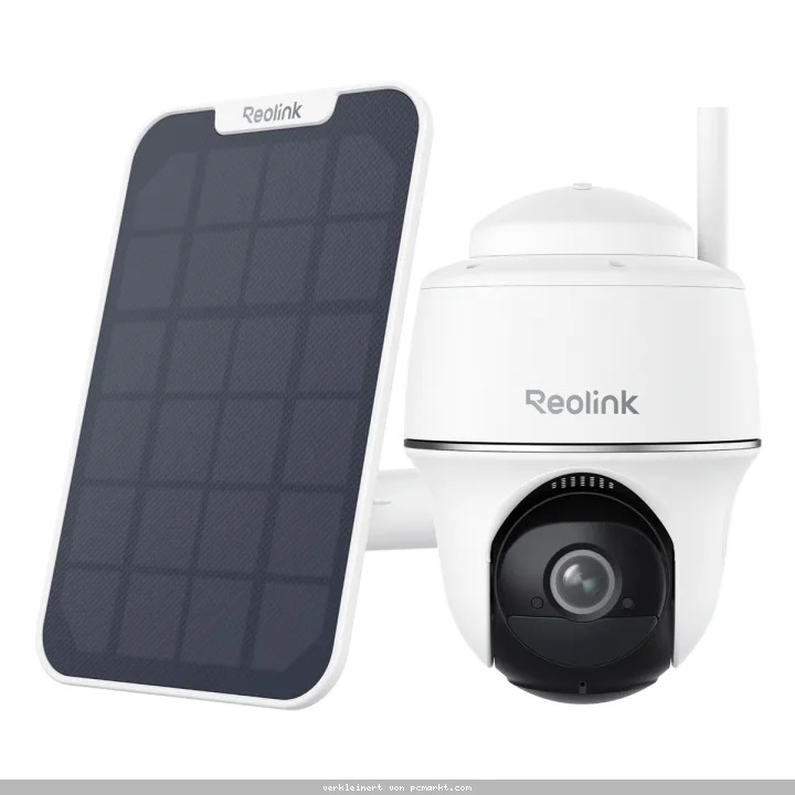 Reolink Argus Series B430 WLAN Überwachungskamera mit Solarpanel 5MP (2880x1616), Akku-/Solarbetrieb, IP64-Wetterschutz, Nachtsicht in Farbe, Schwenk-