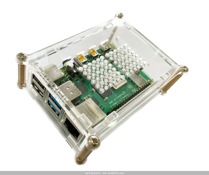 Joy-iT Acrylgehäuse für Raspberry Pi 4 mit Metallschrauben - (103x76x35 mm)