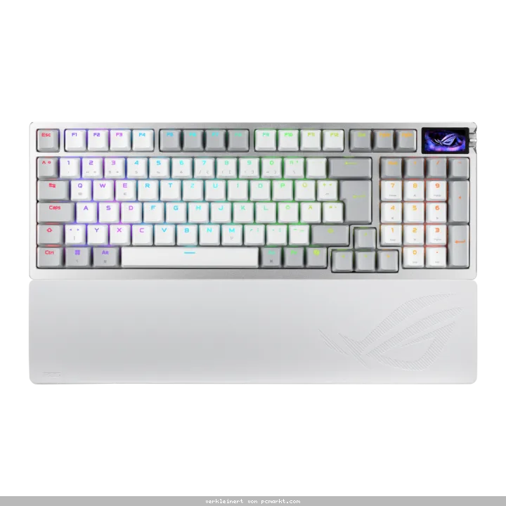 ASUS ROG Strix Azoth 96 HE White Gaming Tastatur - kabellose Gaming Tastatur mit magnetischen Switches und 8K-Polling-Rate