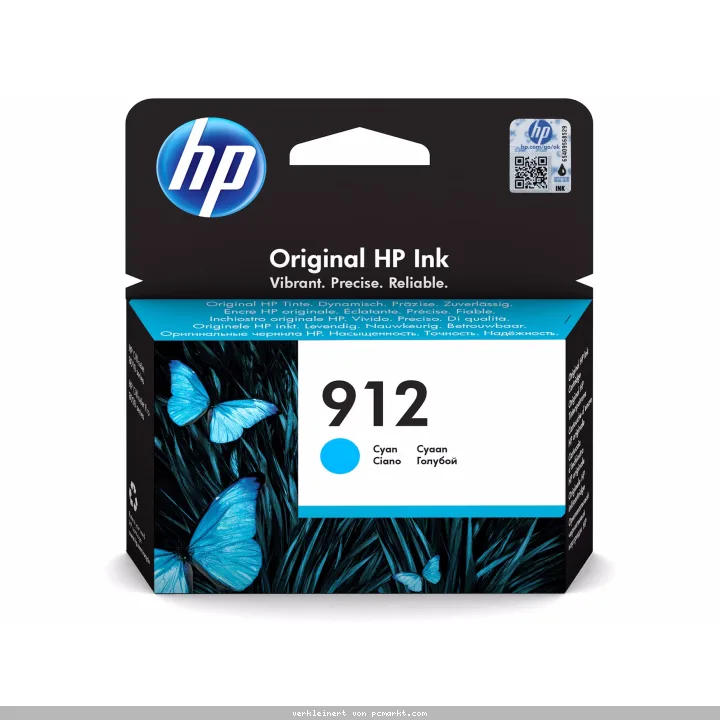HP 912 (3YL77AE) Original Druckerpatrone Cyan Kompatibilität: HP OfficeJet 8000er Serie