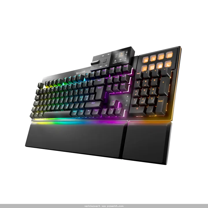 be quiet! Dark Mount Silent Tactile Tastatur - Gaming Tastatur mit geschmierten Taktilen Switches, 3 Schicht-Dämmung, Media Dock und entfernbarem Numm