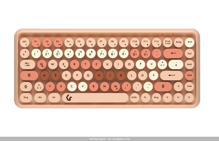 KeySonic KSKM-5200M-RF Maus-Tastatur-Set (DE) [Maus-Tastatur-Set, Mini Tastatur, runde Tasten, Mehrfarbig sand/cremefabig]