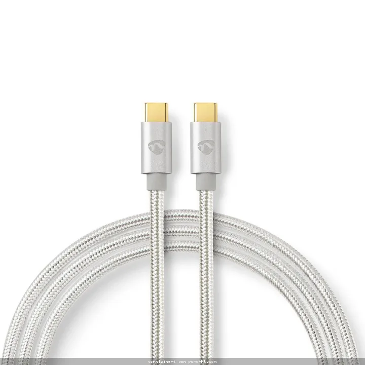 Nedis USB-Kabel | USB 2.0 | USB-C™ Stecker | 10W 480 Mbps | Vergoldet | 2.00 m | rund | Geflochten / Nylon | Aluminium | Verpackung mit Sichtfenster