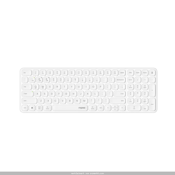 Rapoo Kabellose, ultraflache Multi-Mode-Tastatur "E9310M", weiß, QWERTZ DE, 2,4 GHz, Bluetooth 4.0, Bluetooth 5.0, Nano-USB-Empfänger, Bis zu 10 m Re