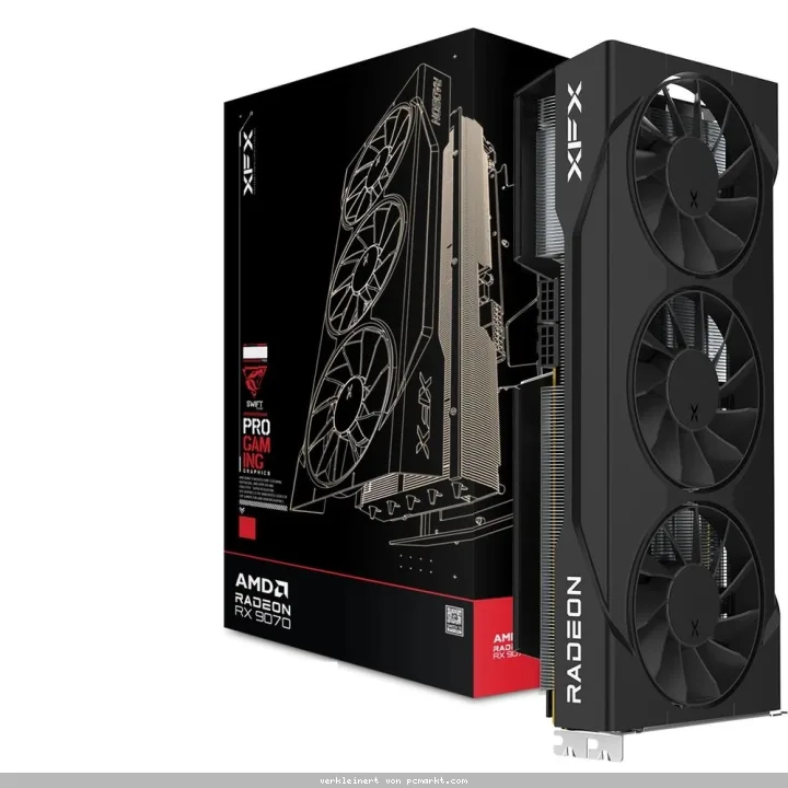 XFX Swift Radeon RX 9070 GRE Triple Fan Grafikkarte - 12GB GDDR6, HDMI, 3x DP